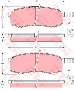 Комплект тормозных колодок, дисковый тормоз TRW GDB3110