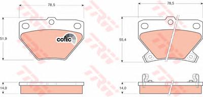 Комплект тормозных колодок, дисковый тормоз TRW GDB3243