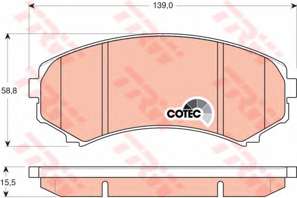Комплект тормозных колодок, дисковый тормоз TRW