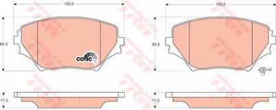 Комплект тормозных колодок, дисковый тормоз TRW GDB3251