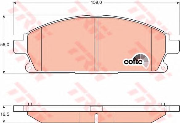 Комплект тормозных колодок, дисковый тормоз TRW