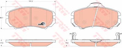 Комплект тормозных колодок, дисковый тормоз TRW GDB3352