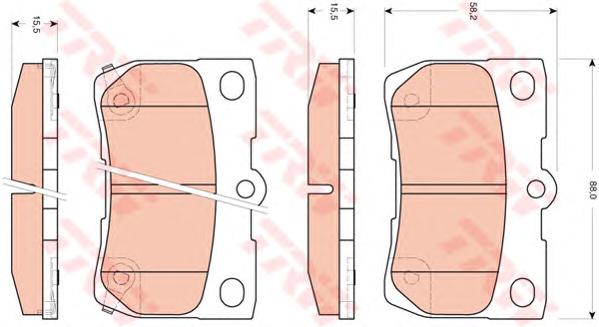 Комплект тормозных колодок, дисковый тормоз TRW