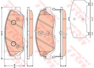 Комплект тормозных колодок, дисковый тормоз TRW GDB3418