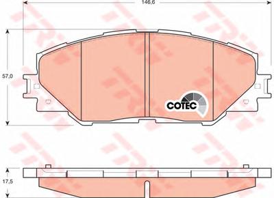 Комплект тормозных колодок, дисковый тормоз TRW GDB3424