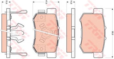 Комплект тормозных колодок, дисковый тормоз TRW GDB3438