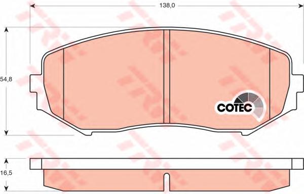 Комплект тормозных колодок, дисковый тормоз TRW