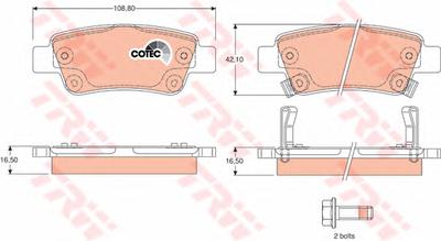 Комплект тормозных колодок, дисковый тормоз TRW GDB3446