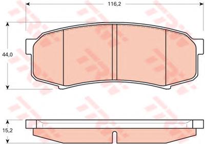 Комплект тормозных колодок, дисковый тормоз TRW GDB3464