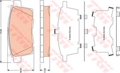 Комплект тормозных колодок, дисковый тормоз TRW GDB3472
