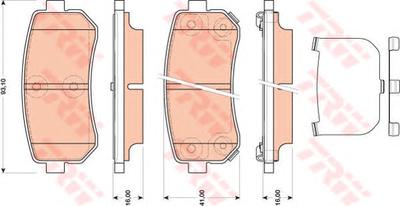 Комплект тормозных колодок, дисковый тормоз TRW GDB3474