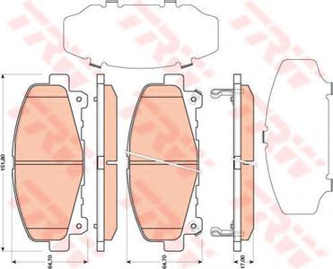 Комплект тормозных колодок, дисковый тормоз TRW GDB3477
