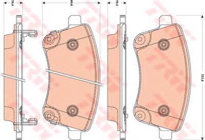 Комплект тормозных колодок, дисковый тормоз TRW GDB3509