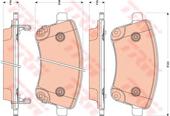 Комплект тормозных колодок, дисковый тормоз TRW