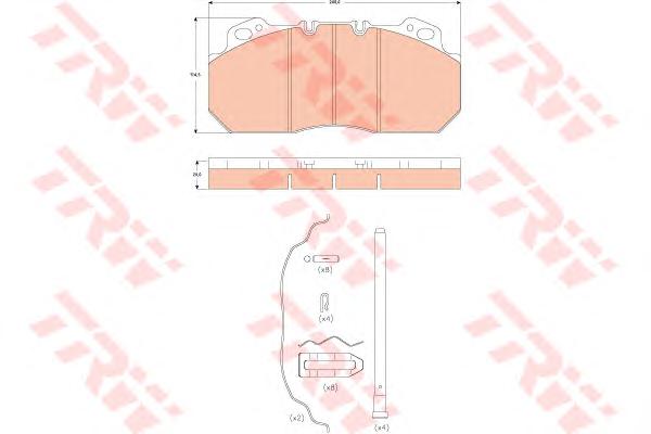 Комплект тормозных колодок, дисковый тормоз TRW