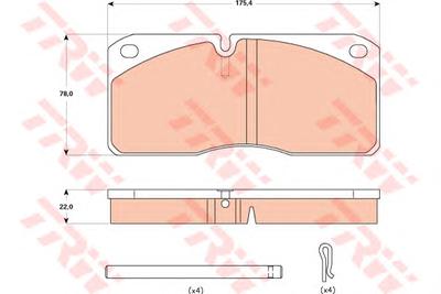 Комплект тормозных колодок, дисковый тормоз TRW