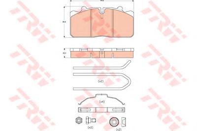 Комплект тормозных колодок, дисковый тормоз TRW