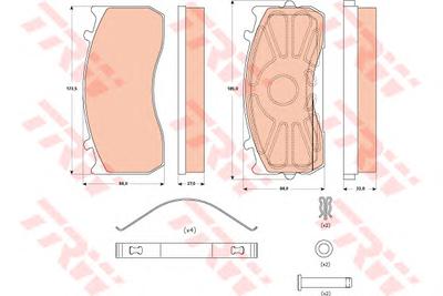Комплект тормозных колодок, дисковый тормоз TRW