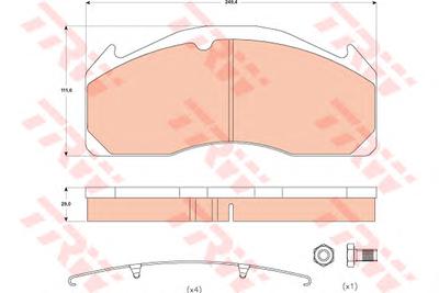 Комплект тормозных колодок, дисковый тормоз TRW