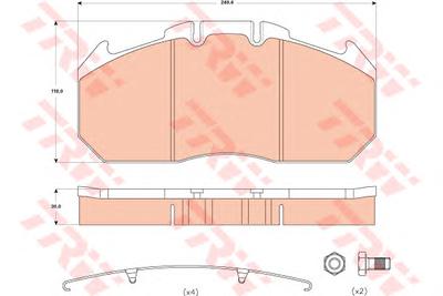 Комплект тормозных колодок, дисковый тормоз TRW