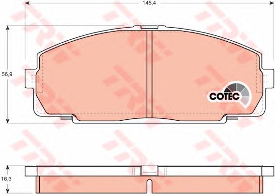 Комплект тормозных колодок, дисковый тормоз TRW