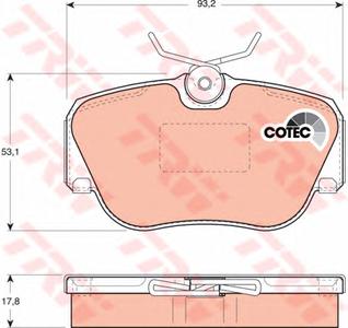 Комплект тормозных колодок, дисковый тормоз TRW GDB817