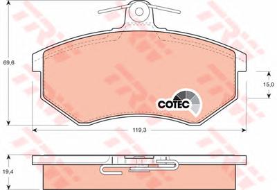 Комплект тормозных колодок, дисковый тормоз TRW GDB826