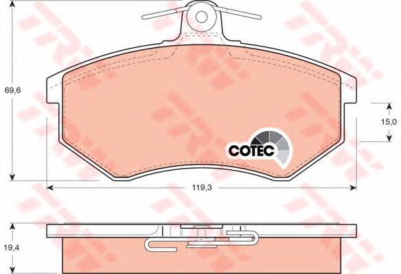 Комплект тормозных колодок, дисковый тормоз TRW