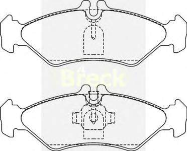 Комплект тормозных колодок, дисковый тормоз BRECK 21621 00 705 10