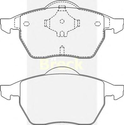 Комплект тормозных колодок, дисковый тормоз BRECK