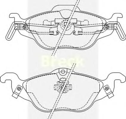 Комплект тормозных колодок, дисковый тормоз BRECK