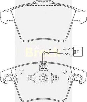 Комплект тормозных колодок, дисковый тормоз BRECK