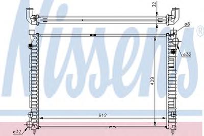 Радиатор, охлаждение двигателя NISSENS 64301A