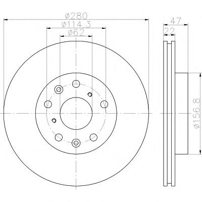 Тормозной диск HELLA PAGID