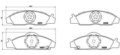 Комплект тормозных колодок, дисковый тормоз BREMBO P15 008