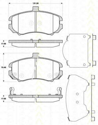 Комплект тормозных колодок, дисковый тормоз TRISCAN