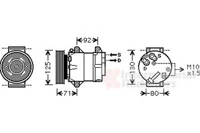 Компрессор, кондиционер VAN WEZEL 4300K103