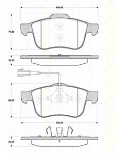 Комплект тормозных колодок, дисковый тормоз TRISCAN 811012017