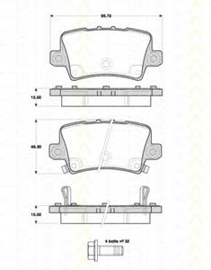 Комплект тормозных колодок, дисковый тормоз TRISCAN 811040012
