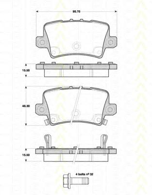 Комплект тормозных колодок, дисковый тормоз TRISCAN
