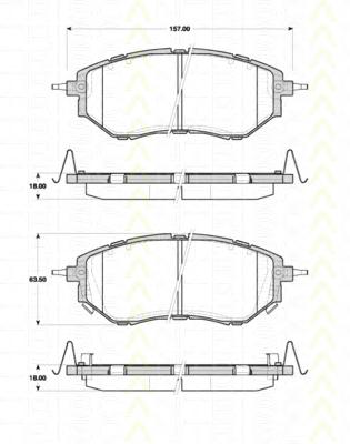 Комплект тормозных колодок, дисковый тормоз TRISCAN