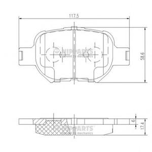 Комплект тормозных колодок, дисковый тормоз NIPPARTS J3602091
