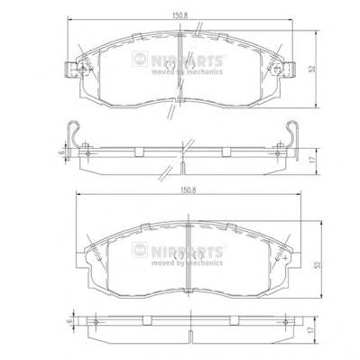 Комплект тормозных колодок, дисковый тормоз NIPPARTS