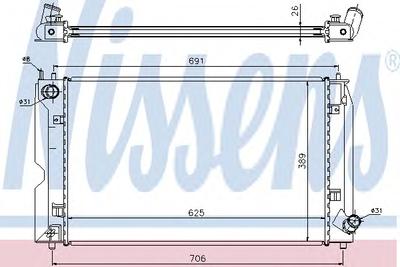 Радиатор, охлаждение двигателя NISSENS 64679A