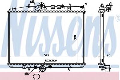 Радиатор, охлаждение двигателя NISSENS 61295A