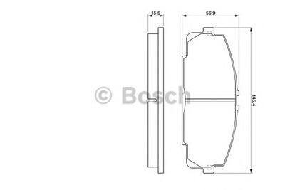 Комплект тормозных колодок, дисковый тормоз BOSCH 0986424319