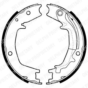 Комплект тормозных колодок, стояночная тормозная система DELPHI