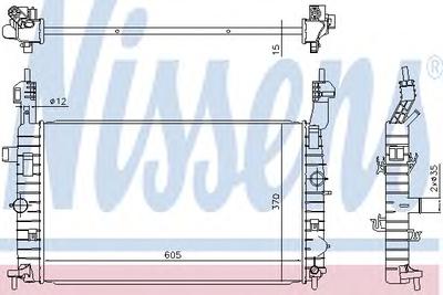 Радиатор, охлаждение двигателя NISSENS 630748