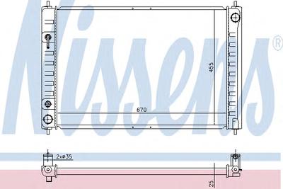 Радиатор, охлаждение двигателя NISSENS 68743
