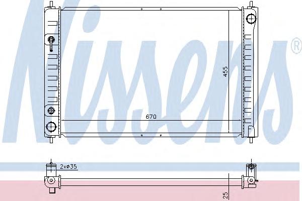 Радиатор, охлаждение двигателя NISSENS